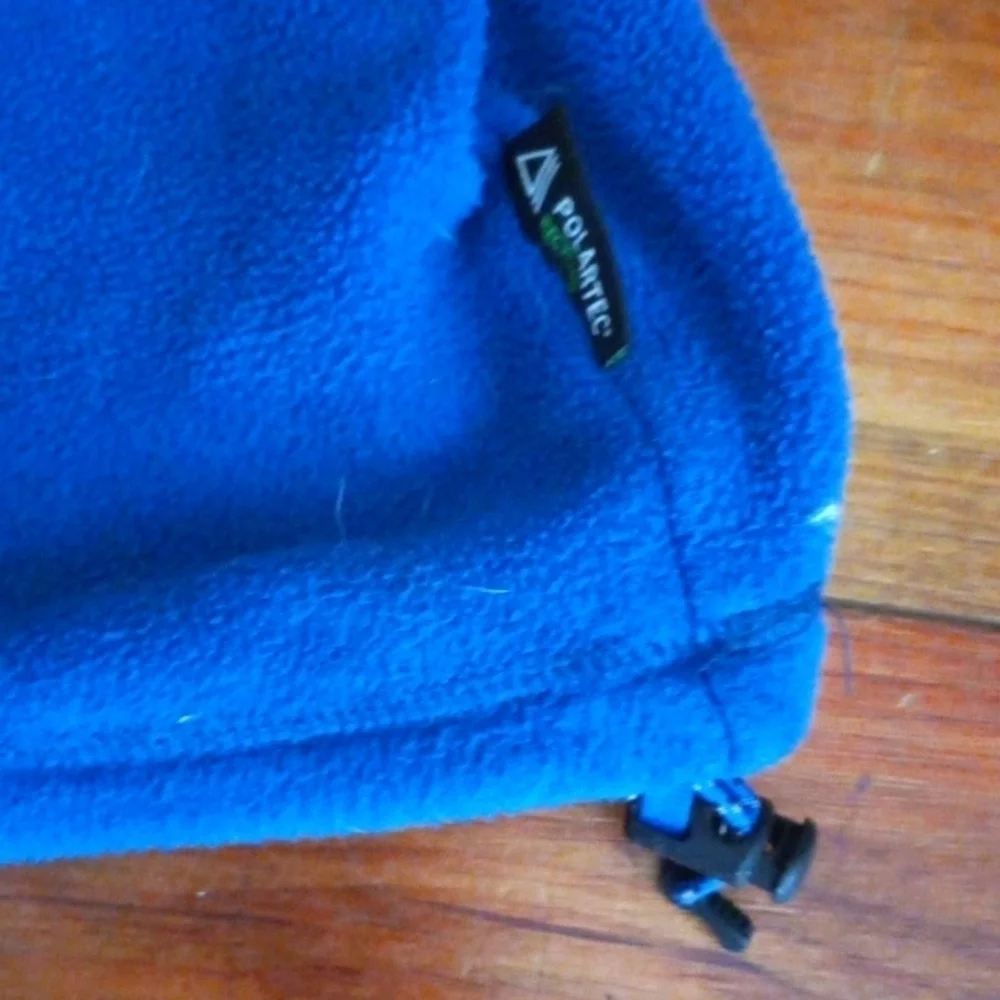 Cabelas Fleece Jacket Mens 2XL Blue Polartec Quarter Zip Long Sleeve.